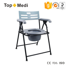 Silla de inodoro plegable de acero con respaldo Topmedi